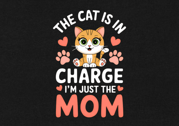 Cat's in Charge: A Whimsical T-Shirt Design