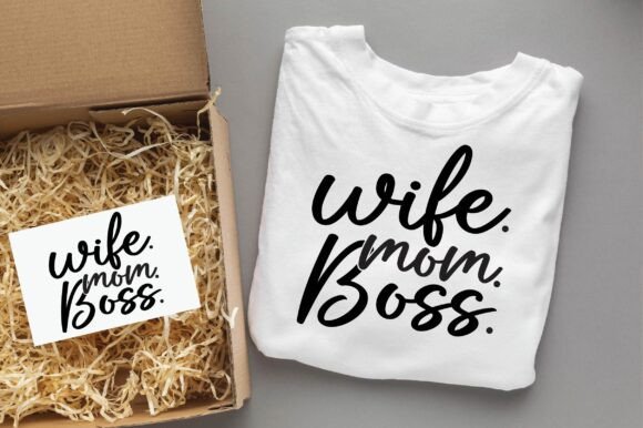 WIFE MOM BOSS Family Embroidery Design
